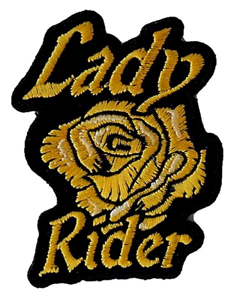 Lady Rider With Yellow Rose Lady Biker Patch Leather Supreme