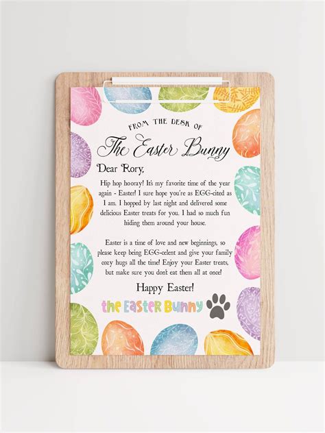 Editable Official Easter Bunny Letter Template Printable Letter From