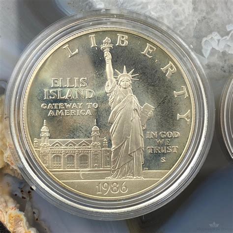1986 Proof Statue Of Liberty 2 Coin Silver Dollar And Clad Half Us Mint