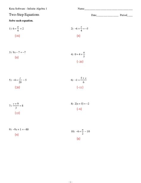 Algebra 2 honors chapter 1 study guide answer key solve the systems of equations. Two step equations