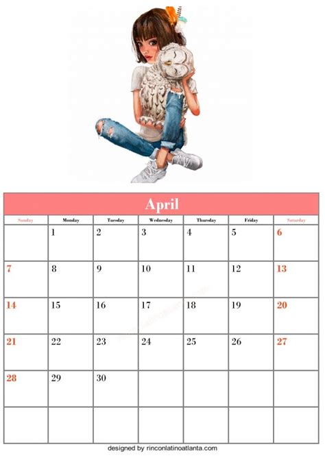 Blank April Calendar Template Printable Calendar Template Printable