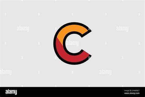 Bold Letter C Creative Design With Colors Inside It Stock Vector Image