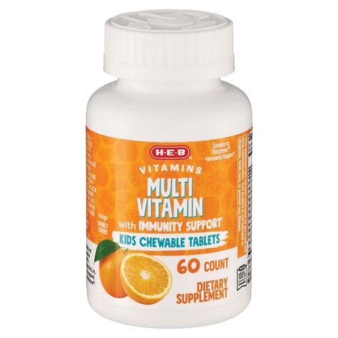 H E B Vitamins Kids Multivitamin With Immunity Support Chewable Tablets