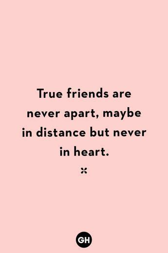 A Pink Background With The Words True Friends Are Never Apart Maybe In Distance But Never In
