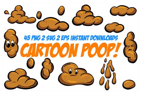 Cartoon Poo Poop Dookie And Turds Svg Graphic By Squeebcreative