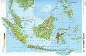 Grande mapa topográfico de Malasia | Malasia | Asia | Mapas del Mundo