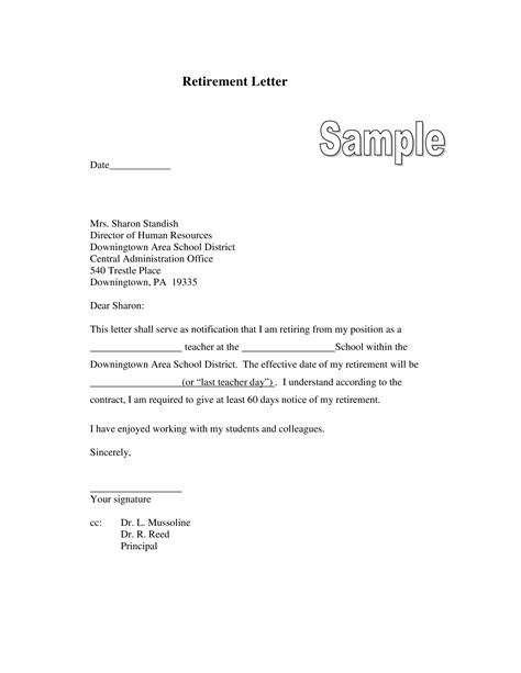 Letter Of Retirement Format Templates At