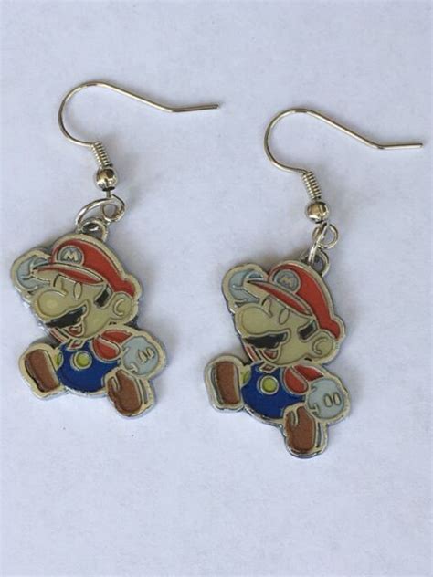 Mario Earrings Dangle Hook Earringsclassicnintendomariosuper Mario