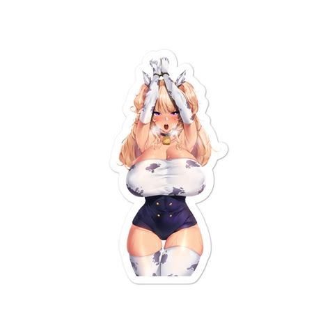Tied Ecchi Milk Cow Girl Waifu Anime Sticker Decal Etsy