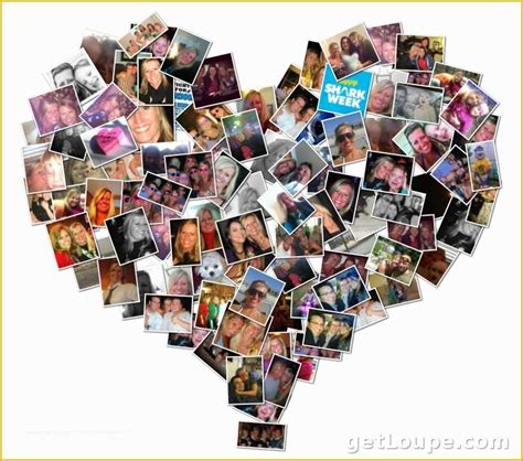 Free Heart Shaped Photo Collage Template Psd Printable Templates