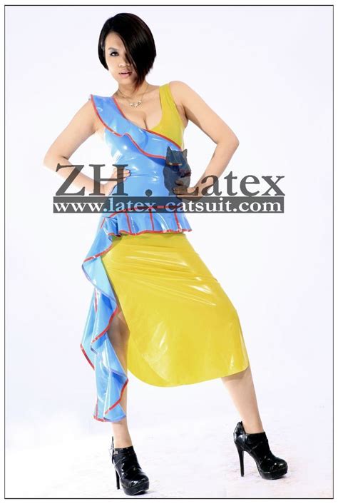 China Fashion Sexy Latex Rubber Long Dress China Latex Dress For