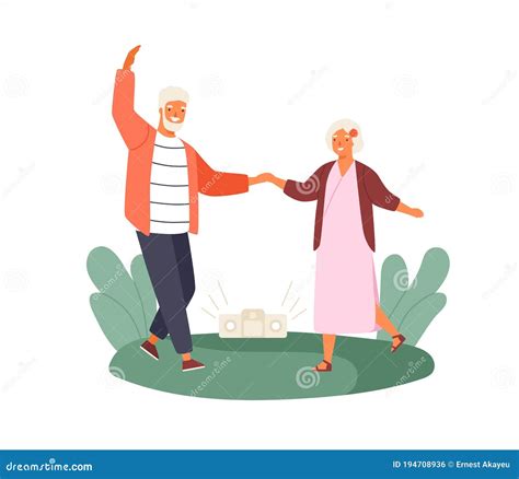 Happy Old Couple Holding Hands Cartoon Vector 64539527
