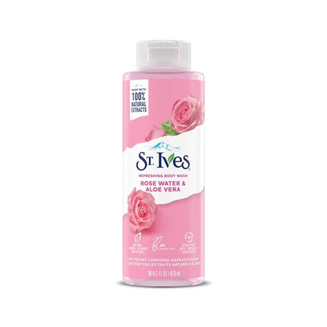 St Ives Body Wash Refreshing Cleanser Rose Water And Aloe Vera Made With