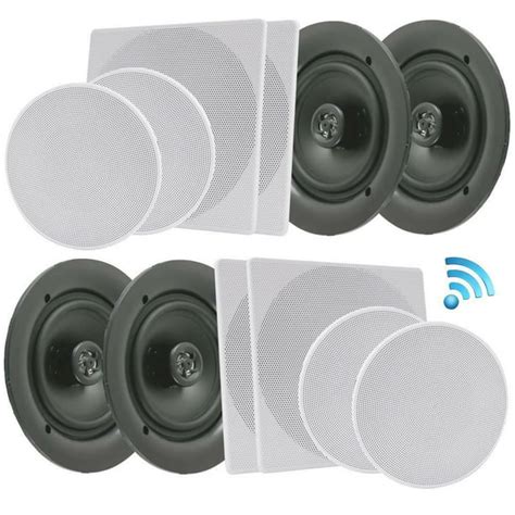 4 Speakers Pyle 8 Bluetooth Ceilingwall Home Speaker Kit Flush Mount