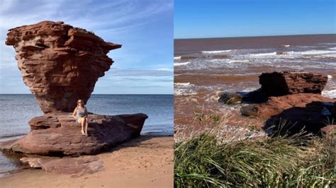 p e i s iconic teacup rock is gone after post tropical storm fiona cbc news