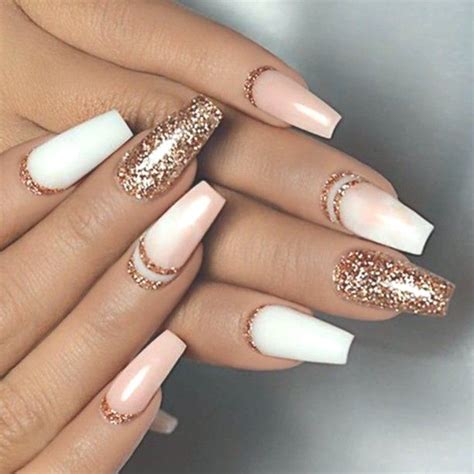 28 New Acrylic Nail Designs To Try This Year Gold Nails Wedding