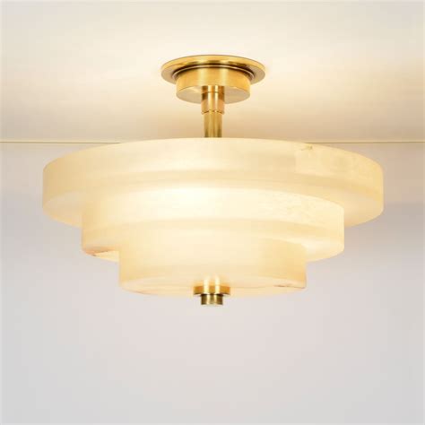 Pershore Alabaster Semi Flush Ceiling Light Vaughan Designs