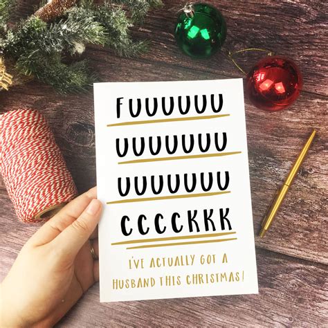 Rude Adult Humour Got A Husband Christmas Card By The New Witty