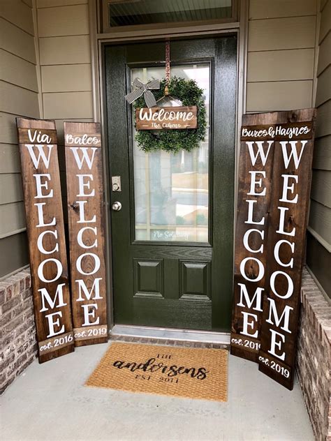 Personalized Welcome Sign Porch Welcome Sign Vertical Etsy