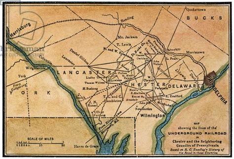 Underground Railroad Map Nineteenth Century Map Showing The Lines Of