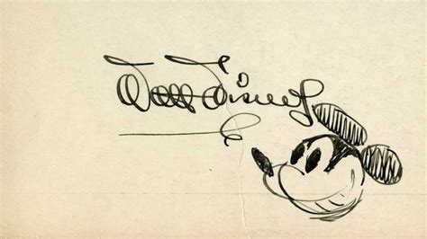 303 Walt Disney Autograph With Mickey Mouse Sketch