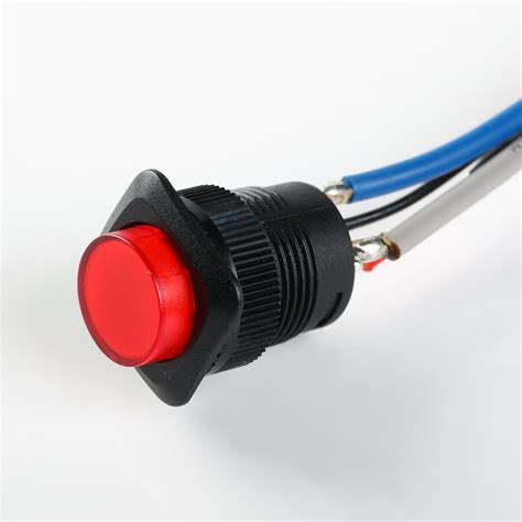 Red Latching On Off Switch Mm Illuminated Push Button Free Shipping