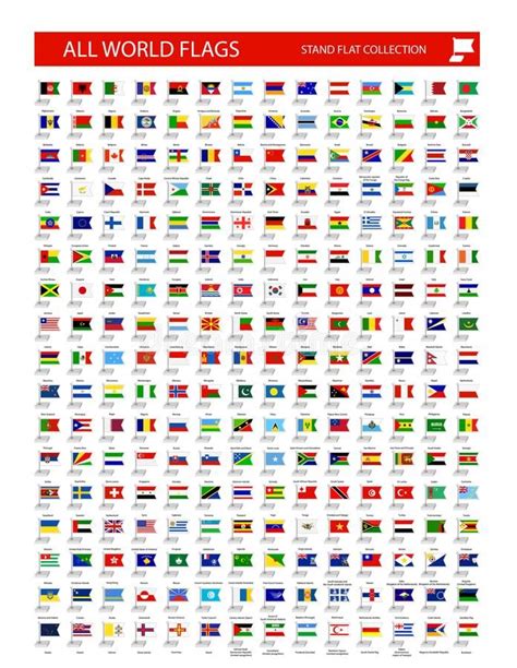 Illustration About Stand Flag Icon All World Country Flags All Flags