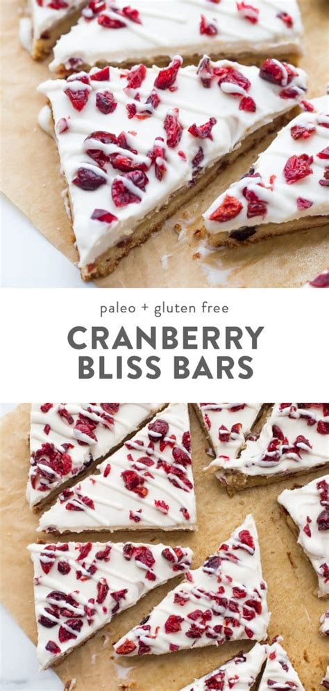 Paleo Cranberry Bliss Bars Vegan Cranberry Bliss Bars