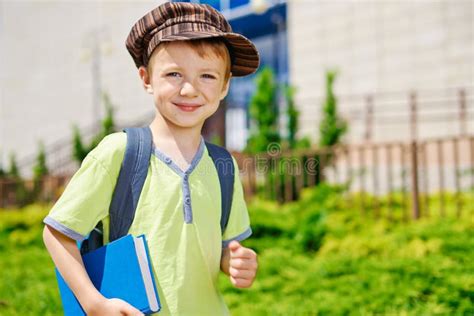 Young Boy Is Going To School Stock Photo Image Of Happy Explorer