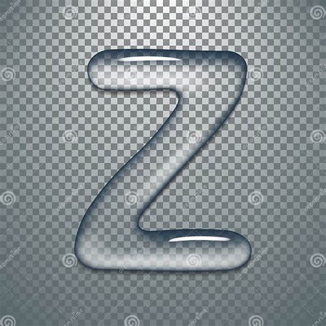 Water Typeface With Transparent Pattern Letter Z Stock Vector