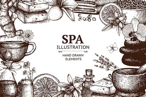 Spa Vector Illustrations Set Illustration How To Draw Hands