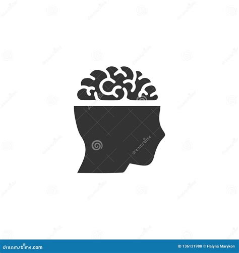 Open Mind Icon Flat Stock Vector Illustration Of Contemplation 136131980