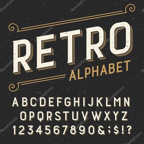 Retro Alphabet Vector Font — Stock Vector © Epifantsev 80055496