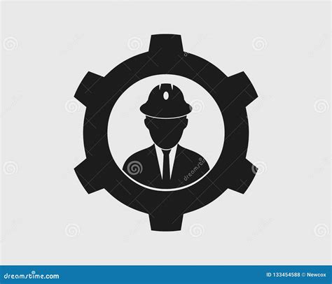 Engineer Icon Man In Hard Hat Buider Symbol Vector Illustration