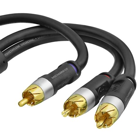 shop new ultra series rca y adapter 1 male to 2 male black 15 feet mediabridge products
