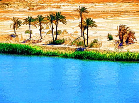 Egypt Oasis Digital Art by Dennis Cox