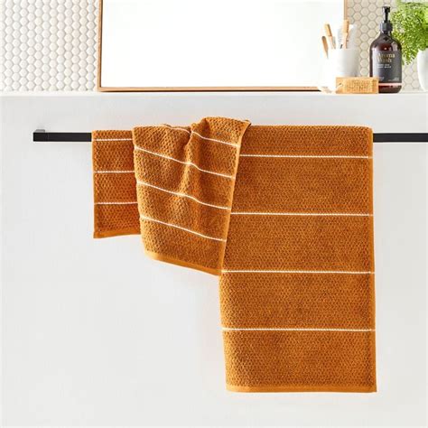 Dakota Ginger Stripe Towel Range Bathroom Adairs