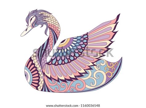 Colorful Swan Design Element Vector Illustration Stock