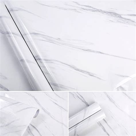 Marble Self Adhesive Gloss Vinyl Grey Wallpaper Shop Nob