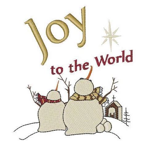 Joy To World Snowmen 4x4 Products Swak Embroidery