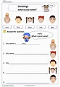 What is your name? Worksheet – English Treasure Trove