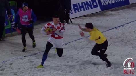 Huge Bump In Snow Rugby In Europe Youtube