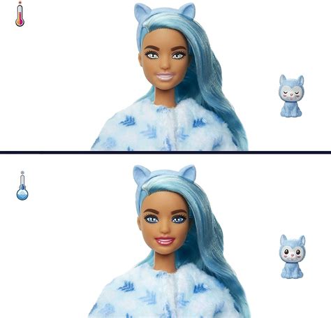 Barbie Doll Cutie Reveal Polar Bear Snowflake Sparkle Doll With 10