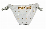 Zeckos White Love / Peace String Bikini