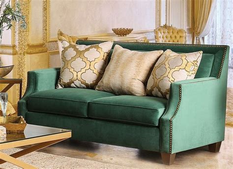 Verdante Emerald Green Living Room Set From Furniture Of America