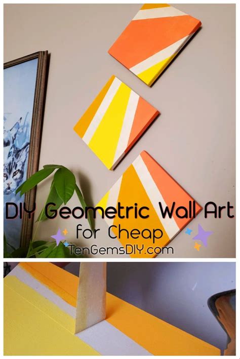 Colorful Diy Geometric Wall Art On A Budget Easy Diy