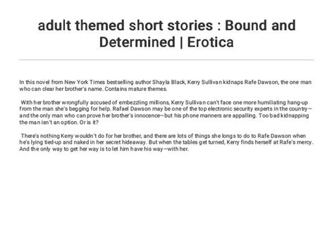 adult themed short stories bound and determined erotica