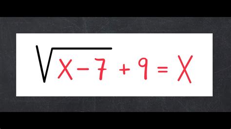 Ecuación Irracional Ejemplo 1 Youtube