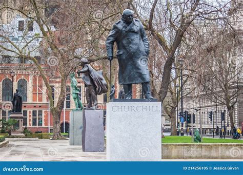 Parliament Square London England 17 February 2021 Winston Churchill