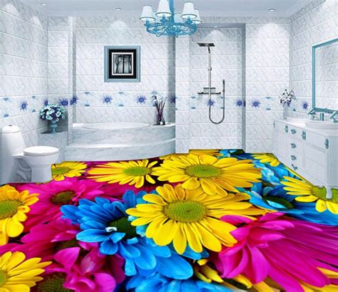 3d Blooming Flowers 076 Floor Mural Aj Wallpaper Floor Murals